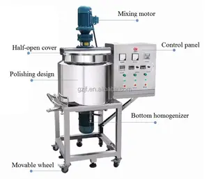 100 Litre Stainless Steel Electric Heating Mixing Tank Cream Emulsifier Mixer