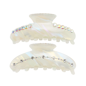 Vente en gros de pinces à cheveux personnalisées en acétate de cellulose marbrée <span class=keywords><strong>pince</strong></span> à cheveux blanche <span class=keywords><strong>perle</strong></span> en acétate de grande taille <span class=keywords><strong>pour</strong></span> femmes - Product Image 1