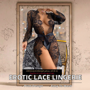 ملابس داخلية نسائية مثيرة عالية الجودة بالجملة - تصميم شبكي شفاف مع فتحات من الدانتيل - Product Image 2