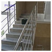 Prima Minimalistisches Rundes Metallgeländer Maßgefertigtes Vertikales Stangen-Geländer für Moderne Haus-Treppengestaltung