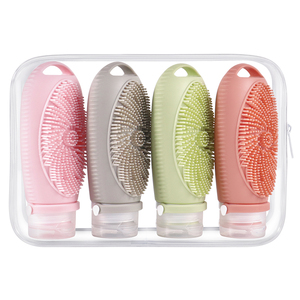 Botella de champú para apretar de silicona recargable cosmética portátil, Kit de viaje, botella de loción de embalaje de silicona, juego de viaje para artículos de tocador - Product Image 1