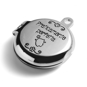Creative Design Metal Embossed Logo Mini Dual Side <b>Mirror</b> Folding <b>Compact</b> Keychain <b>Mirror</b> - Product Image 1