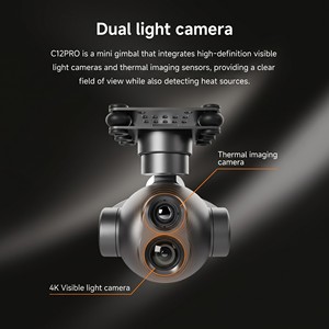 Cámara Térmica Skydroid C12 Pro con Gimbal de 3 Ejes y Doble Montura, Zoom 4K 30X, Modo de Elevación Superior, Cápsula de Video IP para Inspección de Puentes - Product Image 5