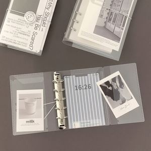 M5 Transparent PP Loose-Leaf <b>Notebook</b>, Tri-Fold <b>Mini</b> Portable Binder for Stickers, Photocards & Photo Storage, DIY Journal - Product Image 1