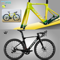 Cadre de vélo de course sur route SeeMore OEM BAC-L90 700C à frein à disque, aérodynamique, en fibre de carbone T700 + T800 haute performance, 1350g, léger