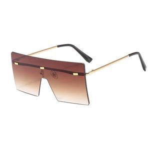DOISYER 2021 nueva moda gafas de sol cuadradas sin montura azul/oro <span class=keywords><strong>Metal</strong></span> una pieza lente océano gafas de sol de gran tamaño para mujer - Product Image 5