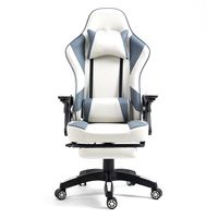 Chaise de jeu ergonomique en cuir synthétique avec appui-tête réglable et rotatif