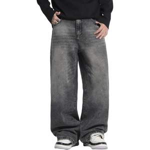 2025 hommes Y2K décontracté mode jambe large Baggy jean ample Denim pantalon Spray Technique tricoté 3D Patchwork Rivet pour le travail - Product Image 5