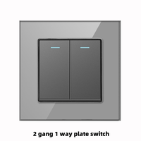Prise murale tactile en verre Home Switch 5 trous, norme britannique 13A, avec charge rapide USB Type-C 2 ports, max 10A, Royaume-Uni