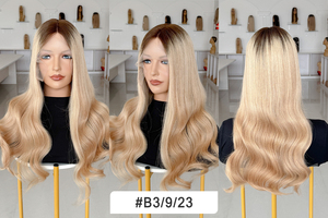 Natural Wave 100% Unprocessed European Hair Single Small Knots HD Lace Top <b>Wigs</b> #B3-9-23 - Product Image 2