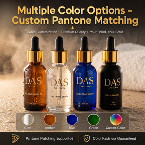 Flacone Contagocce in Vetro Nero Personalizzato 15ml 30ml 50ml 100ml, Confezione Vuota per Cosmetici con Tappo Contagocce per Oli Essenziali - Product Image 3