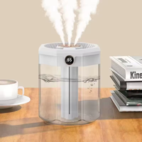 Humidificateur silencieux à affichage numérique USB de 2 litres, désinfection, veilleuse, trois modes de pulvérisation, femmes enceintes, bureaux, foyers, hôtels