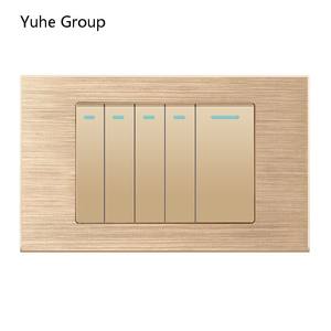 Panneau d'interrupteurs général en aluminium brossé, prise murale, interrupteur mural 1/2/3/4/5/6 voies - Product Image 5