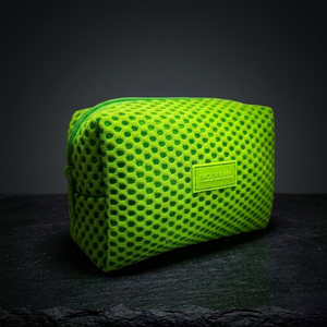 Bolsa de Maquillaje de Malla de Nido de Abeja Verde Neón Vibrante, Bolsa Cosmética de Red 3D Transpirable de Lujo para Mujer, Organizador de Artículos de Aseo para GWP - Product Image 6