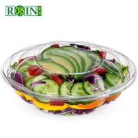 Groothandel 16 18 32 oz harde fruitsalade transparante PET pp plastic soepkom met koepelvormig deksel