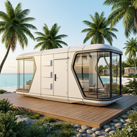 Maison Capsule Moderne Préfabriquée pour Aéroport et Résidence, Chambres Doubles, Durée de Vie 40 Ans, 8.5x3.3x3.2m, Anti-sismique Niveau 7, pour Hôtels et Villas