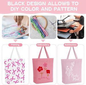 Sac à main en coton biologique rose calico de petite taille, imprimé sérigraphié, vente en gros - Product Image 4