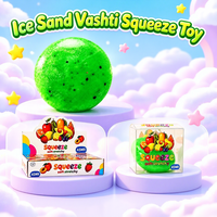 Boîte de présentation de jouets anti-stress à presser : Boule de slushy à l'huile de coco, baie de myrtille, pomme, pastèque, kiwi, et jouet squishy à la vaseline