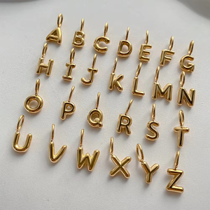 Charmes en acier inoxydable 316L EManco, alphabet 3D en forme de bulles, style classique, éléments de lettres, collier, bracelet, bijoux DIY pour enfants - Product Image 4