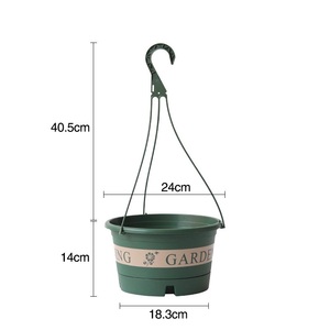 <b>Plastic</b> Hanging Plant Pots with Hooks Flower Baskets Outdoor Nursery <b>Planter</b> Holder for Home Garden Balcony Porch - Product Image 1