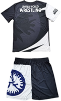 2025 Ensemble de Lutte Personnalisé pour Hommes Tricoté Maillots + Shorts Sublimation Complète Ensemble 2 Pièces International