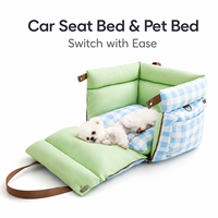Coussin de voiture carré pour chien, lit de voyage pour animaux, imperméable, résistant à la fourrure, lavable, sangle de sécurité, pliable, vente en gros OEM