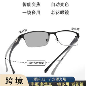Gafas de lectura con montura semimetálica para hombre, lentes de PC, antiluz azul, para uso empresarial - Product Image 5
