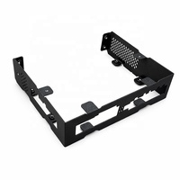 Fabrication sur mesure de tôles métalliques OEM, découpe laser, pliage, support métallique noir avec revêtement en poudre
