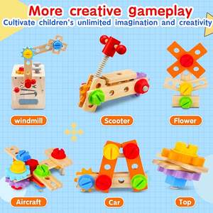 Montessori STEM, juego educativo <span class=keywords><strong>de</strong></span> simulación, juguete <span class=keywords><strong>de</strong></span> construcción, <span class=keywords><strong>herramientas</strong></span> <span class=keywords><strong>de</strong></span> <span class=keywords><strong>madera</strong></span> para niños pequeños con <span class=keywords><strong>caja</strong></span>, juego <span class=keywords><strong>de</strong></span> <span class=keywords><strong>herramientas</strong></span> para niños - Product Image 5