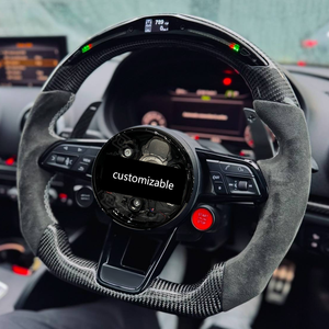 Volante de Fibra de Carbono Personalizado para <span class=keywords><strong>Audi</strong></span>, Estilo RS, Actualización <span class=keywords><strong>Interior</strong></span>, LED, Volante A3 A4 A5 A6 A7 Q5 Q7 A8 S5 S7 RS7 Q3 Q8 TT R8 - Product Image 4