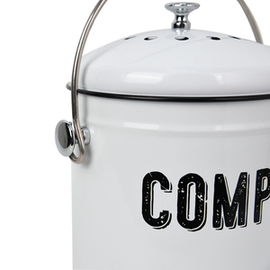 Beyaz renk Dia 18CM 1.3 Gallon mutfak tezgahı kompost <span class=keywords><strong>Bin</strong></span> saplı ve karbon filtre KBR009 - Product Image 3