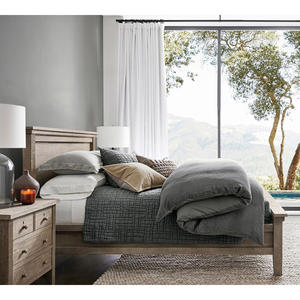 เตียงไม้เนื้อแข็งที่ทันสมัยเรียบง่ายออกแบบห้องนอนเฟอร์นิเจอร์เตียงไม้ขนาดคิงไซส์เตียงไม้ - Product Image 6