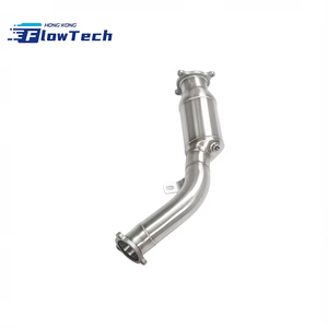 ท่อดาวน์ไปป์ FlowTech T304 สแตนเลสสตีล ผิวขัดเงา สำหรับ Audi A4 A5 Q5 2.0T - Product Image 6