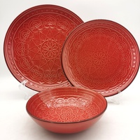 Service de table en grès motif Méduse de luxe, assiettes rondes en céramique modernes et écologiques, vaisselle importée