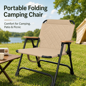 <b>Padded</b> Portable Outdoor <b>Folding</b> Camping <b>Chair</b> for Picnic Beach Leisure and Camping - Product Image 6