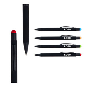 Stylo bille publicitaire en métal, nouveau design 2024, avec pointe souple multicolore, logo gravé pour cadeaux - Product Image 1