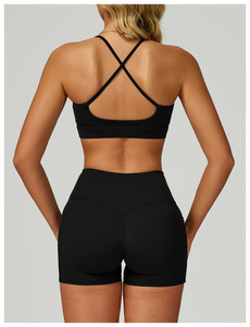Soutien-gorge de yoga pour <span class=keywords><strong>femme</strong></span> avec logo personnalisé, design dos croisé, sensation de nu, respirant, couleur unie, pour le vélo, la salle de sport, les sports, Conjuntos Para Mujeres - Product Image 5