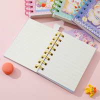 Carnet spirale mignon Depai A7-201, motif dessin animé, mini-journal kawaii avec onglets découpés, 80 feuilles lignées, reliure Wire-o, cadeau pour enfants et étudiants