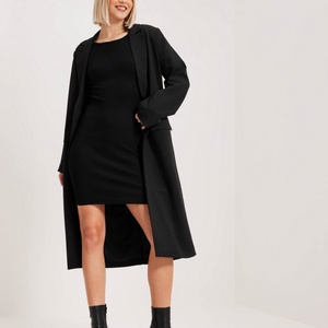 ชุดเดรสไหมพรมแขนยาวคอวีแฟชั่นฤดูใบไม้ร่วงฤดูหนาวแบบสั่งทำจากผู้ผลิต ชุดเดรสทรงเข้ารูปโชว์หลังเซ็กซี่สำหรับผู้หญิง - Product Image 3