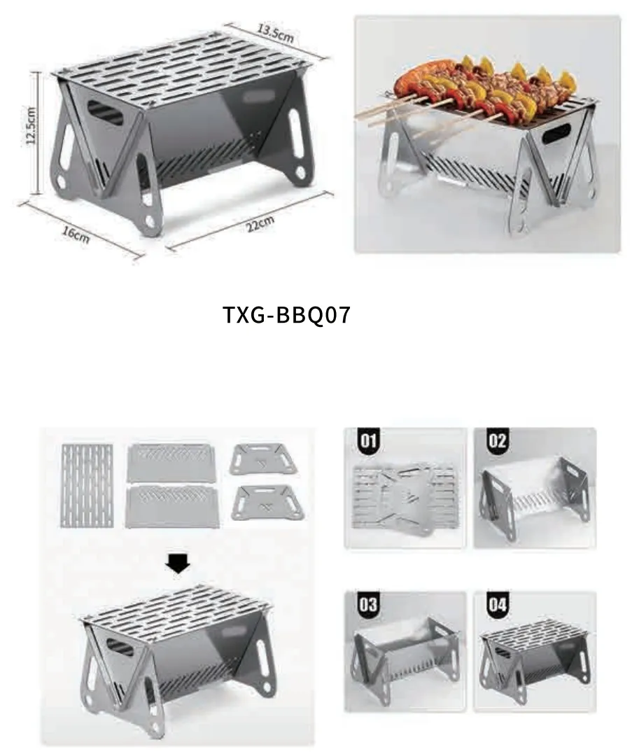 Vind Groothandel Sus201 Houtskool Buitengrill Keuken Opvouwbare Barbecue Bbq Mini Grill