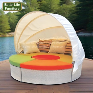 Couverture en tissu pour mobilier <span class=keywords><strong>de</strong></span> <span class=keywords><strong>jardin</strong></span> <span class=keywords><strong>de</strong></span> piscine, <span class=keywords><strong>lit</strong></span> <span class=keywords><strong>rond</strong></span> en rotin coloré, transat <span class=keywords><strong>de</strong></span> loisirs <span class=keywords><strong>rond</strong></span> avec auvent, <span class=keywords><strong>lit</strong></span> <span class=keywords><strong>de</strong></span> repos <span class=keywords><strong>de</strong></span> <span class=keywords><strong>jardin</strong></span> - Product Image 6