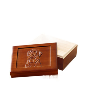 Solid Wood Pet Urn Dog <b>Memorial</b> <b>Box</b> Carved Portrait Rectangle Shape Durable Storage For Pet Funeral Supplies - Product Image 2
