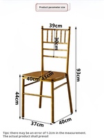 Chaise d'extérieur empilable en fer à joint de bambou, chaise de mariage, couleur au choix (blanc et doré) pour hôtel et mariage
