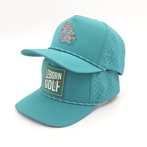 Câu cá ngoài trời dù để che nắng golf Mũ 5 Bảng điều chỉnh dệt vá gorras hơi cong Vành Dây laser cắt lỗ Mũ bóng chày - Product Image 3