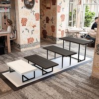 Table compacte en phénolique massif au design moderne, banc HPL, mobilier d'extérieur en plastique, imperméable, ignifuge, écologique