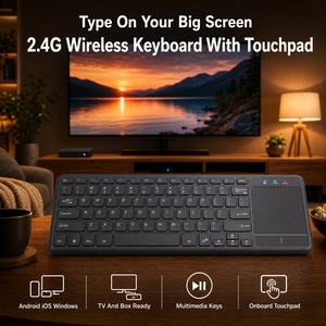 Clavier sans fil 2,4 GHz avec pavé tactile, clavier sans fil avec trackpad, 78 touches, portable, plug-and-play pour PC, TV, tablette, logo personnalisé - Product Image 1