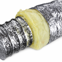 Conduite d'air flexible isolée en fibre de verre jaune avec feuille d'aluminium pour la ventilation CVC