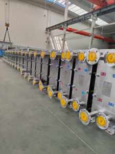 เครื่องแลกเปลี่ยนความร้อนแบบแผ่นสแตนเลสเกรดอาหารปรับแต่งได้เหมาะสำหรับอุตสาหกรรมนมเบียร์น้ำผลไม้และอาหาร - Product Image 6