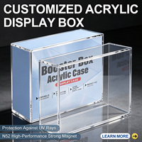 Boîte de rangement portable moderne en acrylique poli transparent et écologique, protection UV, anti-poussière, pour cartes TCG classiques et maquillage