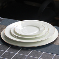 Gold Rim Charger Plates for Wedding Wholesales Fine Bone China Decorative Dishes Set White Dinner Table Plates With Gold Trim